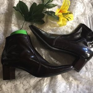 Franco Sarto Brown Leather Ankle Boots